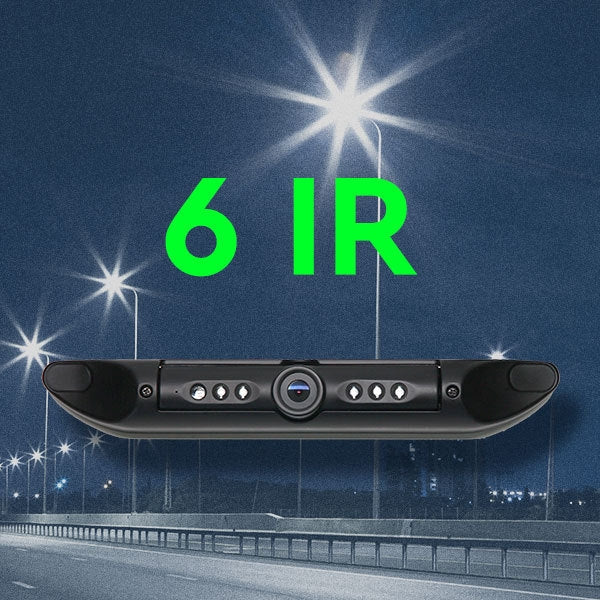 170° License Plate Backup Camera with 6 Infrared Illuminators (Adjustable Angle)