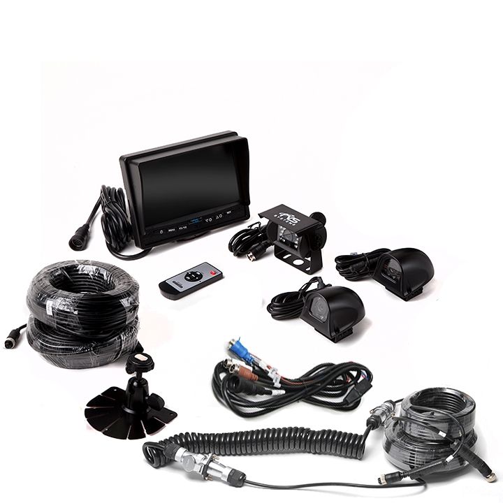 Backup Camera System with Side Cameras and Quick Connect Kit