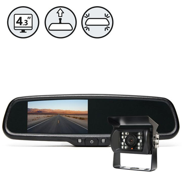 Backup Camera System with Replacement Mirror Monitor