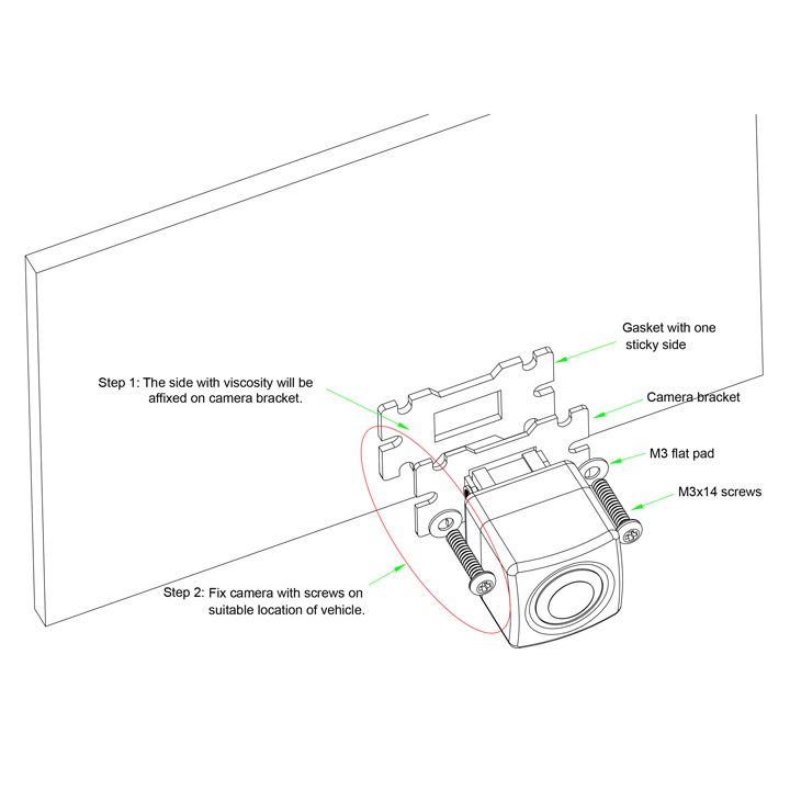 Surface Mount Backup Camera