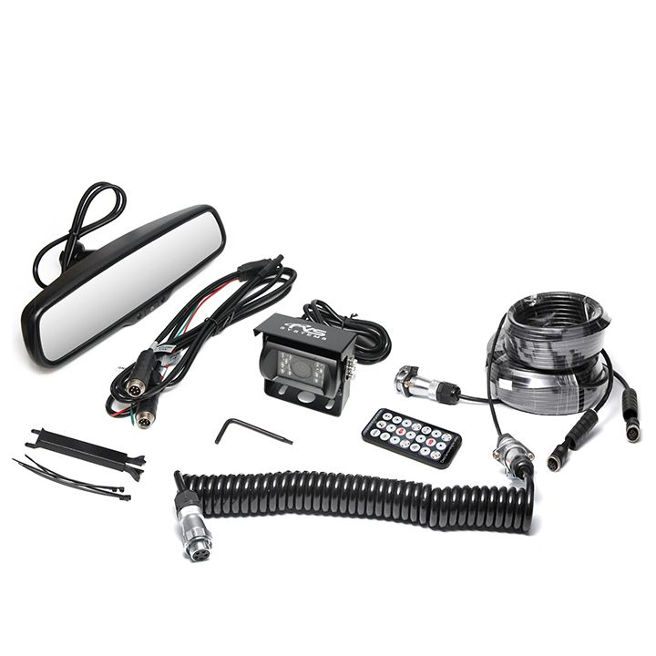 Backup Camera System with Replacement Mirror Monitor and Quick Connect/Disconnect Kit (213-613)