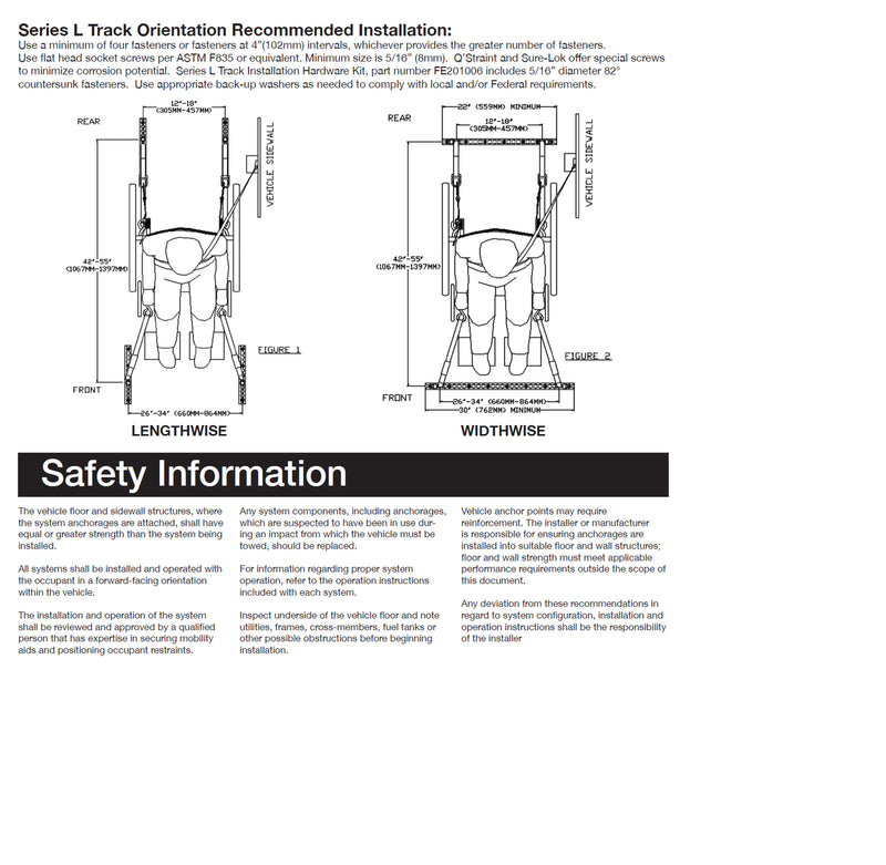 Q'Straint 48" L-Track Regular Profile, Pre-Drilled | FE750NA048-04-3